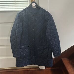 Barbour Quilted Navy Pea Coat